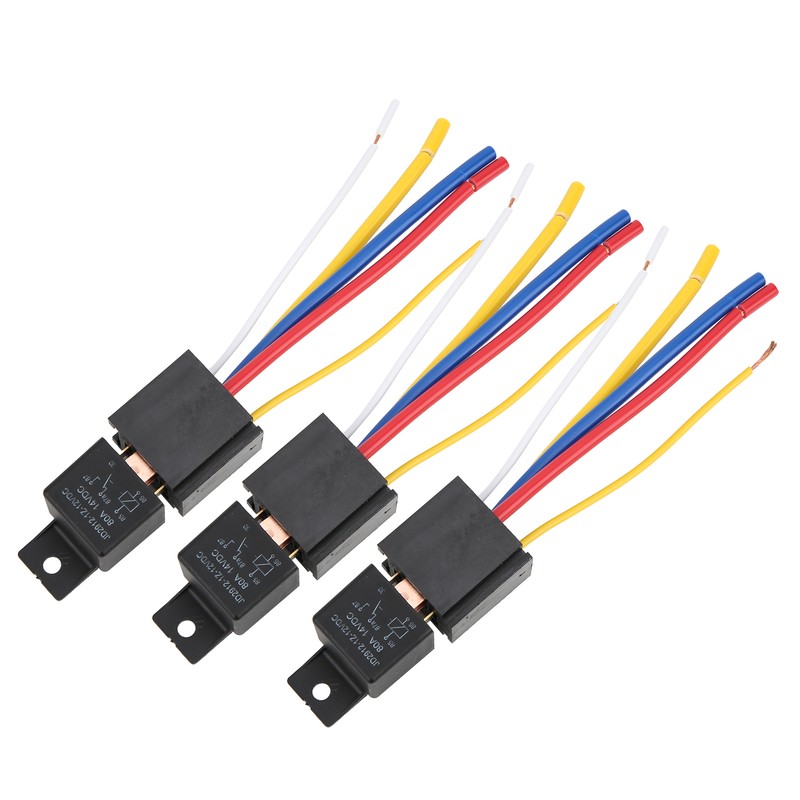 3pcs DC12V 80A LED Flasher Relay Waterproof Shockproof 5‑Pin Car