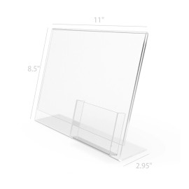 FixtureDisplays 11x8.5 Clear Sign Holder Business Card Acrylic Literature Display Marketing