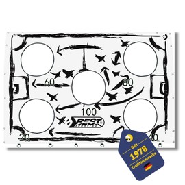 Best Sporting Goal Wall for Football Goal I Goal Wall 193 cm x 153 cm I Football Wall with Various Colour Motifs I Goal Wall Children with 5 Shot Holes I Football Wall Fatzo