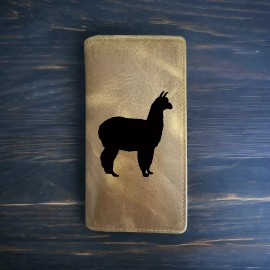 Unbranded Llama Rodeo Wallet Cowboy Western Buffalo Leather Premium Alpaca Wool Farm NEW