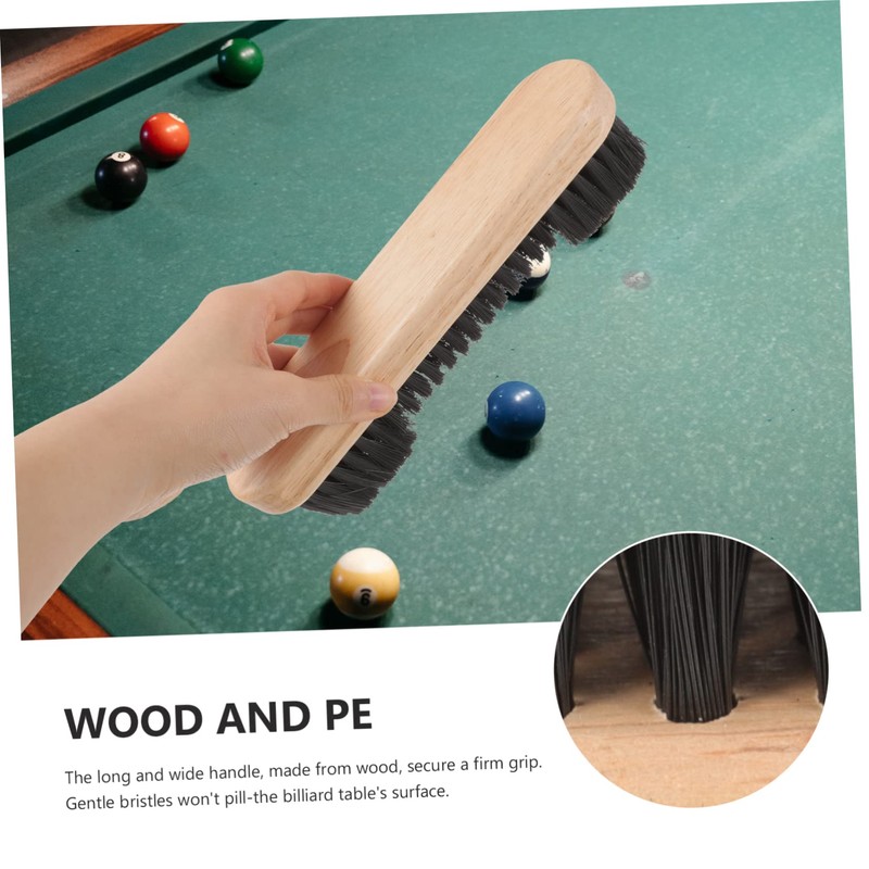 Abaodam 2Pcs Wooden Pool Table Cleaning Brush Set Durable Pe