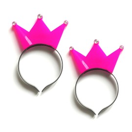 Partyknicklichter Roland Kaiser 2 LED Headbands with Crown in Pink for Birthdays, Events, Concerts
