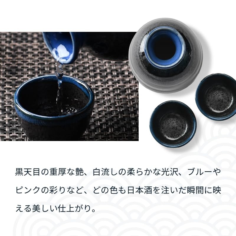 Setomonohonpo Stylish Sake Bottle Set with 10 Colors to Choose