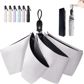 AYO Parasol, Ultra Lightweight, UV Protection, 100% Full Light Blocking, Heat Blocking, One-Touch Automatic Opening/Closing, Folding Umbrella, Compact, Folding Parasol, UV Protection, Windproof, Water