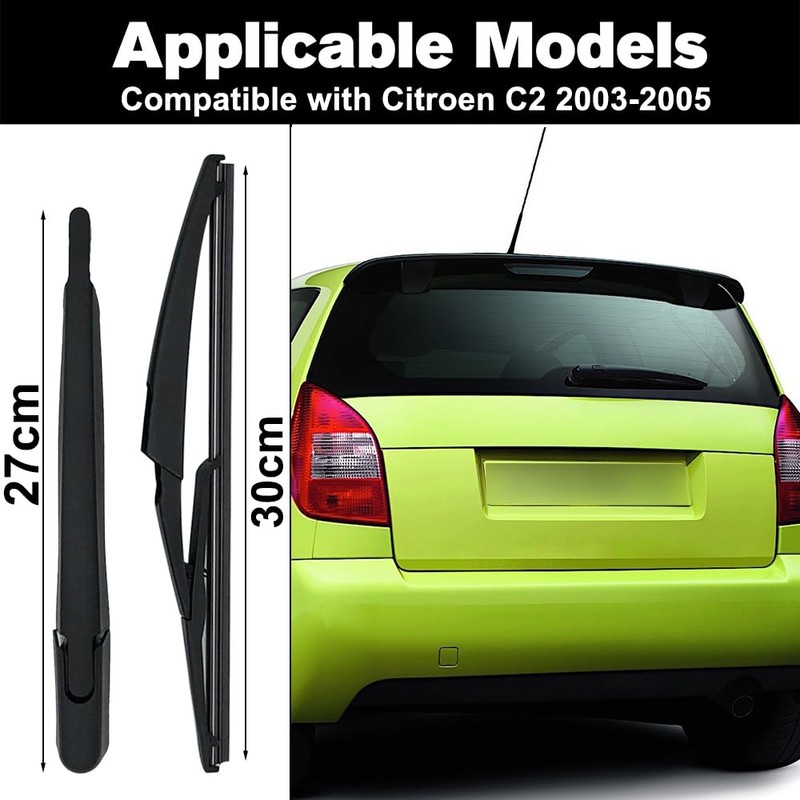 Ruolin Car Rear Windscreen Wiper, Black, Replacement Rear Wiper Arm