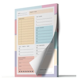 To Do List Pad - Daily Planner Notepad 52 Luxury Tear Off sheets Desk organiser planner - productivity planner – Meal planner – work & office planner by Giftinghouse (Pastel)