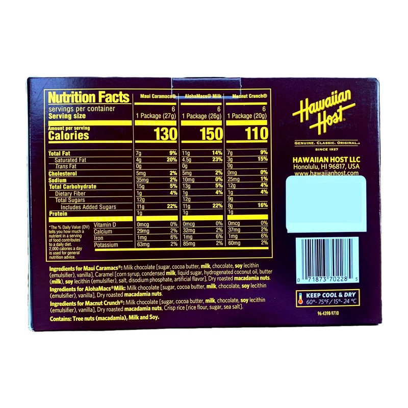 Hawaiian Host Island Trio Gift Pack 18 Count Chocolate and