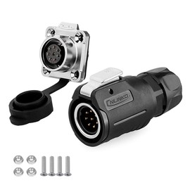 CNLINKO LP-16 Industrial Waterproof Connector IP68 Round Connector Quick Release Aviation Connector Anti-Interference Shell Aviation Connector M16 2-9 Pin Flange Socket (8 Pin)