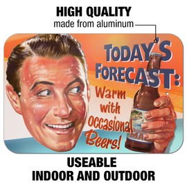Today's Forecast Beer Home Business Office Sign - Metal - 6" x 9" (15.3cm x 22.9cm)