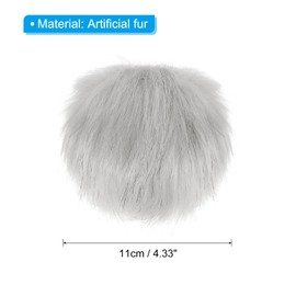 PATIKIL Faux Fur Pom Poms for Hats, 6 Pcs Fluffy Soft Fur Poms Balls with Snap Button for Keychain Knitting Hats DIY Scarves Gloves Bag Christmas, Grey