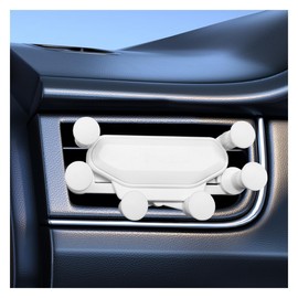 GAOLAOSY Car Air Vent Phone Holder, Anti-Shake & Anti-Slip Navigation Phone Holder with Hawk's Beak Clip, Adjustable Cellphone Bracket with Silicone Protection, Universal for Cars, Truck, SUV (White)