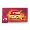 Lipton English Breakfast Tea Bags, Flavored Teabags, 20 Total Bags