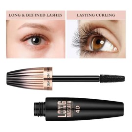 Máscara de Pestañas Aliver 4D, Volumen y Longitud, Negra Waterproof