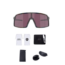 Oakley Sutro OO9406 Shield Sunglasses Cleaning kit and Black Flag Micro Bag (Dark Galaxy/Prizm Road)