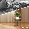 Bamworld Round Plant Stand Indoor Outdoor Metal Modern Plant Table