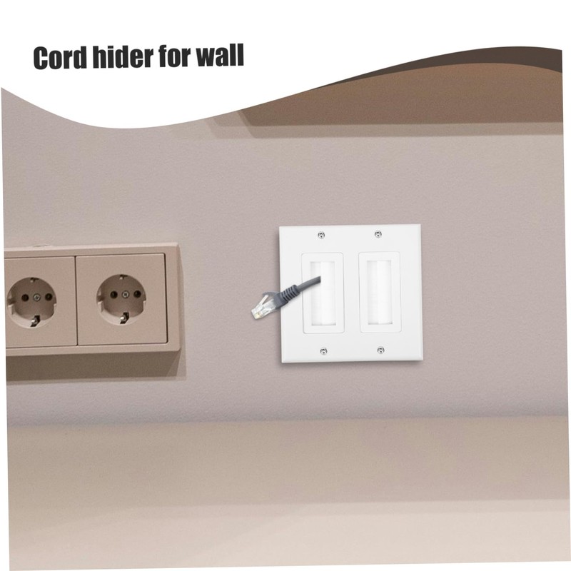 COHEALI Dual Port Brush Wall Plate Insert for Cable Management