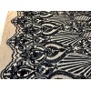 NEW CREATIONS FABRIC AND FOAM INC BLACK IRIDESCENT DAMASK SEQUINS