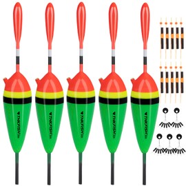 THKFISH Fishing Floats Balsa Wood Slip Bobbers for Fishing, Fishing Floats Bobbers for Crappie Panfish Trout Bass Walleye