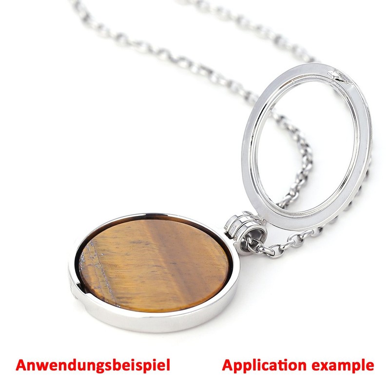 Morella Women's Coin 33mm Gemstone Chakra Disc Necklace Pendant, Stone,