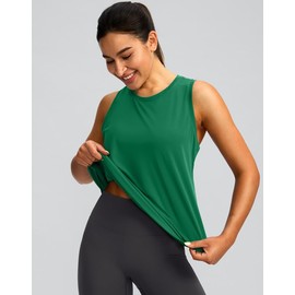 Women's Workout Tops Racerback Athletic Tank Tops Sleeveless Loose Fit Yoga Running Gym Shirts for Women(Green,XS)