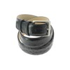 Leather belt black imprint ostrich Ostrich - Black - Robert