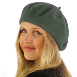 Classic Winter 100% Wool Warm French Art Basque Beret Tam Beanie Hat Cap Gray