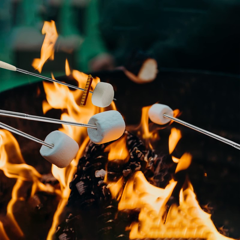 Atigrado 4 Pcs 32 inch Marshmallow Roasting Sticks - Stainless