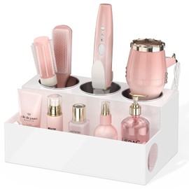 NIUBEE Acrylic Hair Styling Tool Organizer and Holder - Bathroom Countertop Storage for Blow Dryers, Accessories, Makeup, and Toiletries