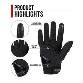 IRON JIA'S Motorcycle Gloves for Men and Women - Motorbike Powersports Racing Gloves with Hard Knuckle Touchscreen for BMX ATV MTB Riding