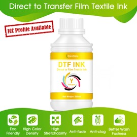 CenDale CenDale Premium DTF Yellow Ink - 500ML DTF Transfer Ink for PET Film, Refill DTF Ink Yellow for Epson ET-8550, L1800, L800, R2400, R1390, P400, P800, XP15000, Heat Transfer Printing Direct to Film