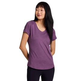 RBX Active Running Shirt for Women, Buttery Soft Lightweight Space Dye V-Neck T-Shirt Mystical Purple XL
