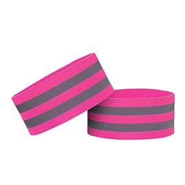 WS Accessories PACK OF 2 Reflective Hi-Vis Armbands (Pink)