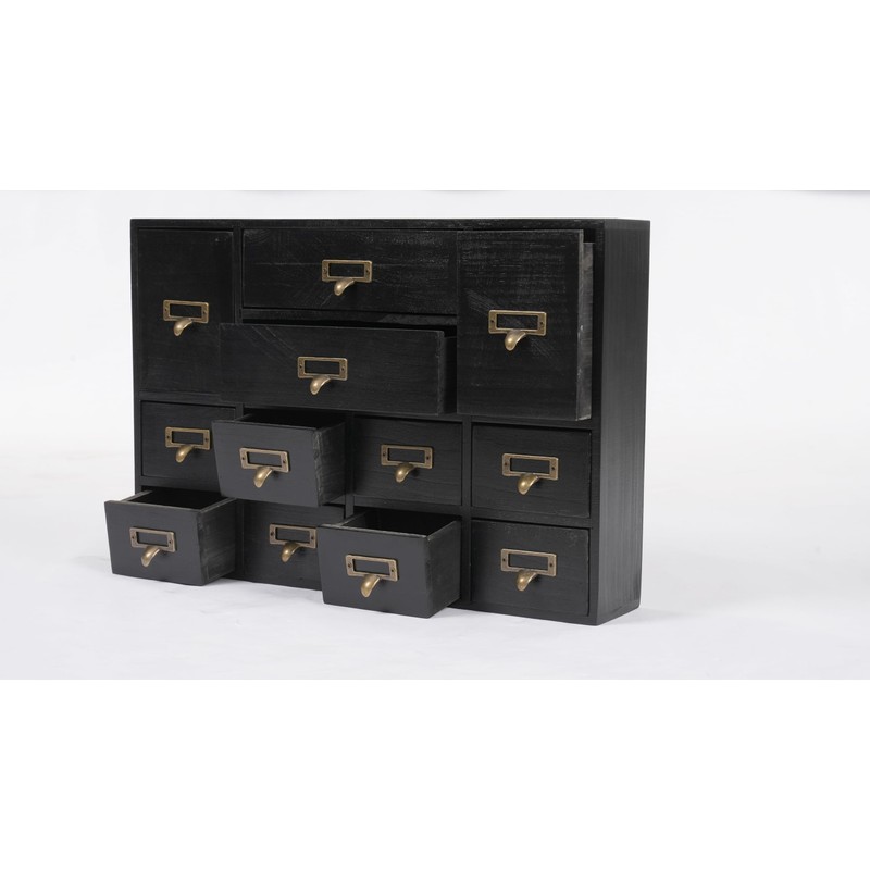 Fetcoi Apothecary Cabinet with 12 Drawers, Library Card Catalog Cabinet