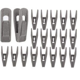 Mateda Velvet Hangers Clips Strong Finger Clips Perfect for Thin Velvet Hangers (Grey, 20)