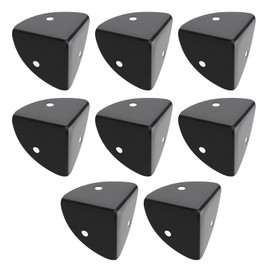 SING F LTD 8PCS 39mm Corner Angle Brace Protectors Scalloped Metal Right Angle Corner Guards for Wooden Box Desk Chest Case Flightcase Black