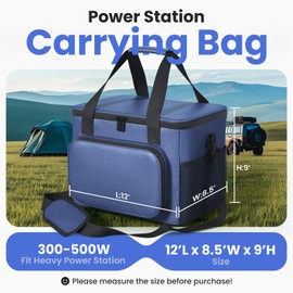 Santiano Portable Power Station Bag,900D Sailboat Class Oxford Cloth, Waterproof,Dustproof,Anti-Static,12 x 8.3 x 9 in,For 300W/500W Power Stations. Easy to Carry,For Camping,Fishing,RV,Outdoor Work