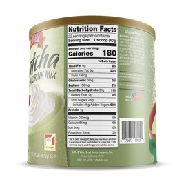 Caffe D'Vita Matcha Green Tea Drink Mix - Japanese Matcha Green Tea Powder, Gluten Free, Low Fat, No Cholesterol, No Hydrogenated Oils, No Trans Fat, Kosher-Dairy, Green Matcha Tea Powder - 2 Lb Can