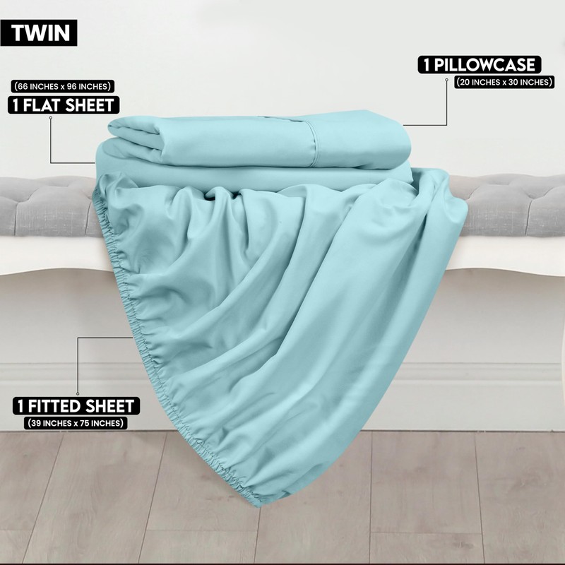 Utopia Bedding Twin Sheets Set - Brushed Microfiber - Soft