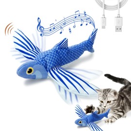 Lezod Touch Moving Pet chew, Plush, Interactive Small and Medium Pet Plush Toys Touch Moving Pet chew, Plush, Interactive Pet Toys Cat Playing Fly Fish Automatic Sound Cat Toys.