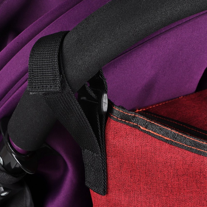 Large Capacity Hanging Stroller Organizer Bag Baby Carriage Storage Package(Red)