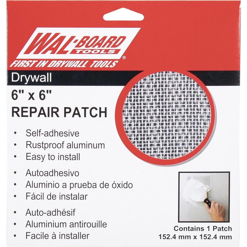 WAL-BOARD TOOLS Drywall Patches, Rustproof Aluminum, Self Adhering, Drywall Repair,
