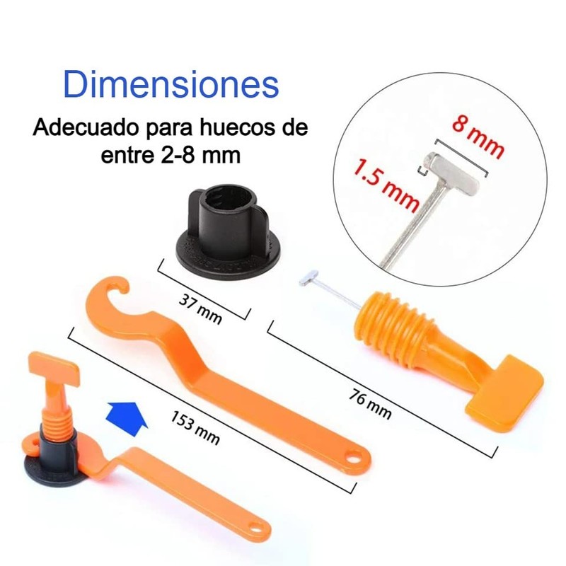 Kit Sistema Nivelador Azulejo Loseta Piso Reutilizable Nivelacion 50pza