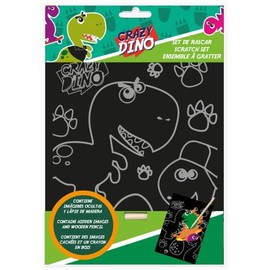 Kids - Scratch Art Crazy Dino Stationery Set, Color (KL11350)