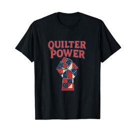 Quilter Power Retro Patchwork Fist T-Shirt