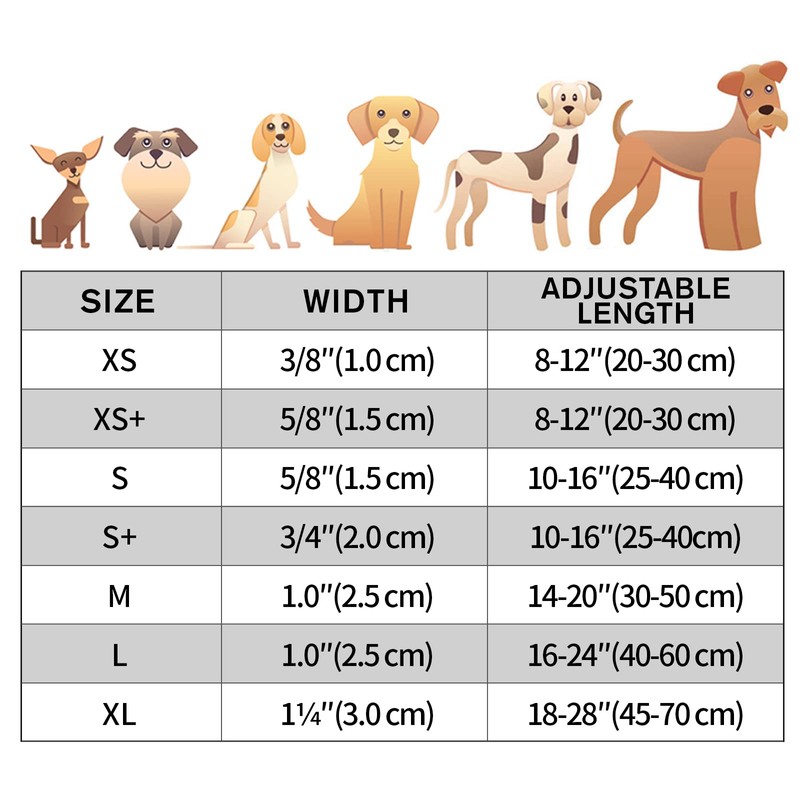 TagME Reflective Nylon Dog Collars, Adjustable Classic Pet Collar with