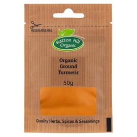 Organic Ground Turmeric 50g by Hatton Hill Organic | Rich, Earthy Flavour & Vibrant Colour | Perfect for Curries & Cooking