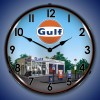 Gulf Station Wall Clock, LED Lighted