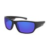 Edge I-Wear Black Sports Wrapped Sunglasses w/Blue Mirrored Lens &