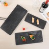 Yinshine Melamine Sushi Plates Set, 3pcs Black Rectangular Serving Trays,