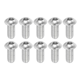 PATIKIL 5/16-18x5/8" Button Head Socket Cap Screws, 10 Pcs 304 Stainless Steel 18-8 Socket Cap Screw Bolts Allen Hex Drive Full Thread Fine Thread UNC
